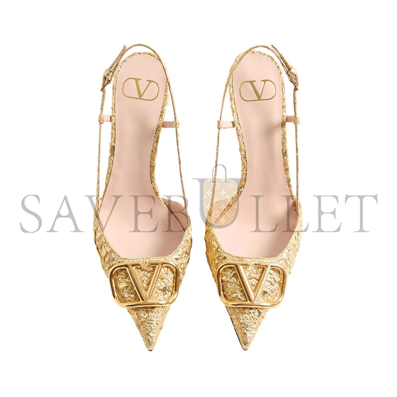 VALENTINO VLOGO SIGNATURE SLINGBACK PUMPS IN CLOQUÉ JACQUARD FABRIC 80MM WS0R01MRE_L01 VALENTINO VLOGO SIGNATURE SLINGBACK PUMPS IN CLOQUÉ JACQUARD FABRIC 80MM WS0R01MRE_L01